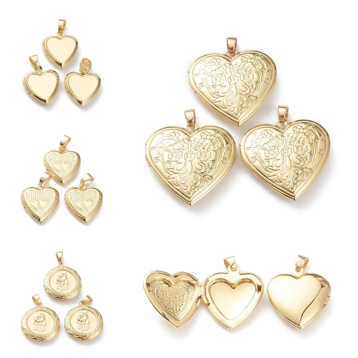 Pendant Blank Bezel - 10pcs Heart Photo Locket Pendants Openable