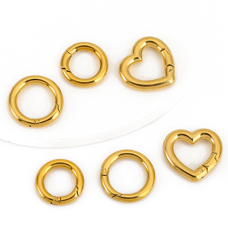 Jewelry Making Ring Tool - 2pcs Stainless Steel Clasps Heart Round