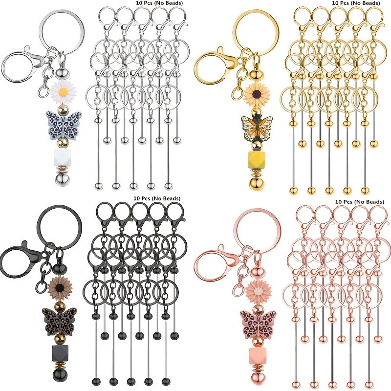 Jewelry Making For Beginners - 10pcs DIY Unique Blank Beaded Keychain