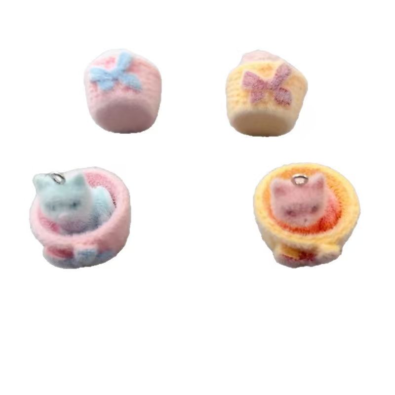 4pcs 3D plush resin cat pendan - Jewelry Making For Birthday Party recension och pris