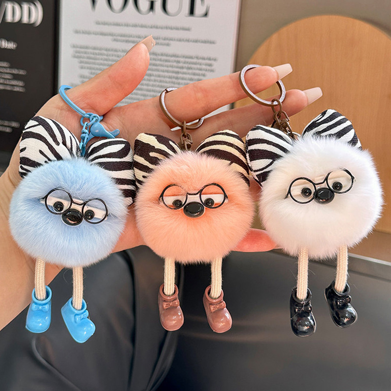 Cute Faux Rabbit Fur Fluffy Ke - Jewelry Making Glasses recension och pris