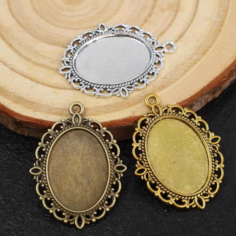 Vintage Oval Lace Bezel Pendan - Pendant Blank Bezel recension och pris