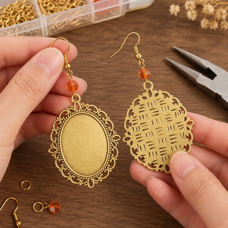 Vintage Oval Lace Bezel Pendan - Pendant Blank Bezel recension och pris