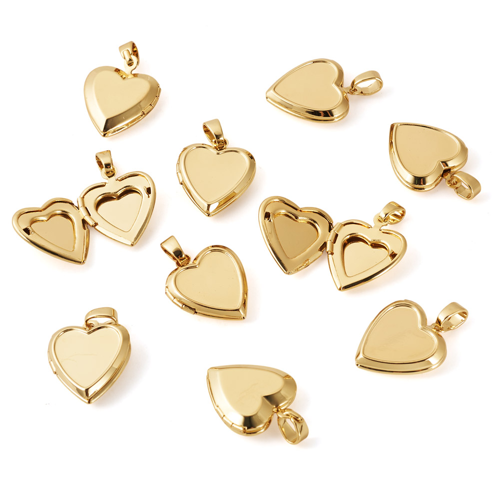 10pcs Heart Photo Locket Penda - Pendant Blank Bezel recension och pris