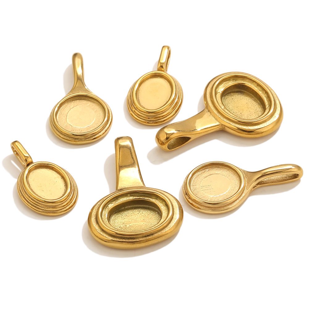 5pcs Stainless Steel Round Ova - Pendant Blank Bezel recension och pris