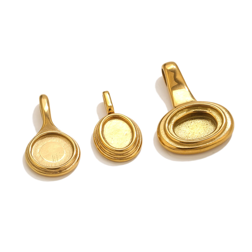 5pcs Stainless Steel Round Ova - Pendant Blank Bezel recension och pris