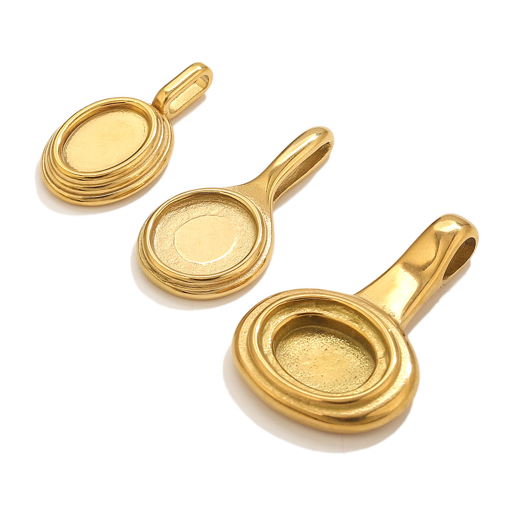 5pcs Stainless Steel Round Ova - Pendant Blank Bezel recension och pris