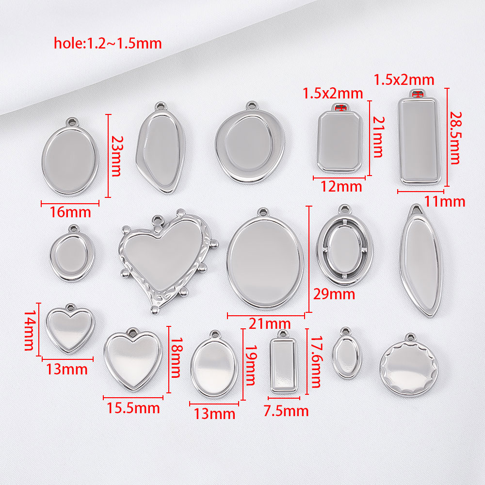 5pcs Stainless Steel Geometry  - Pendant Blank Bezel recension och pris