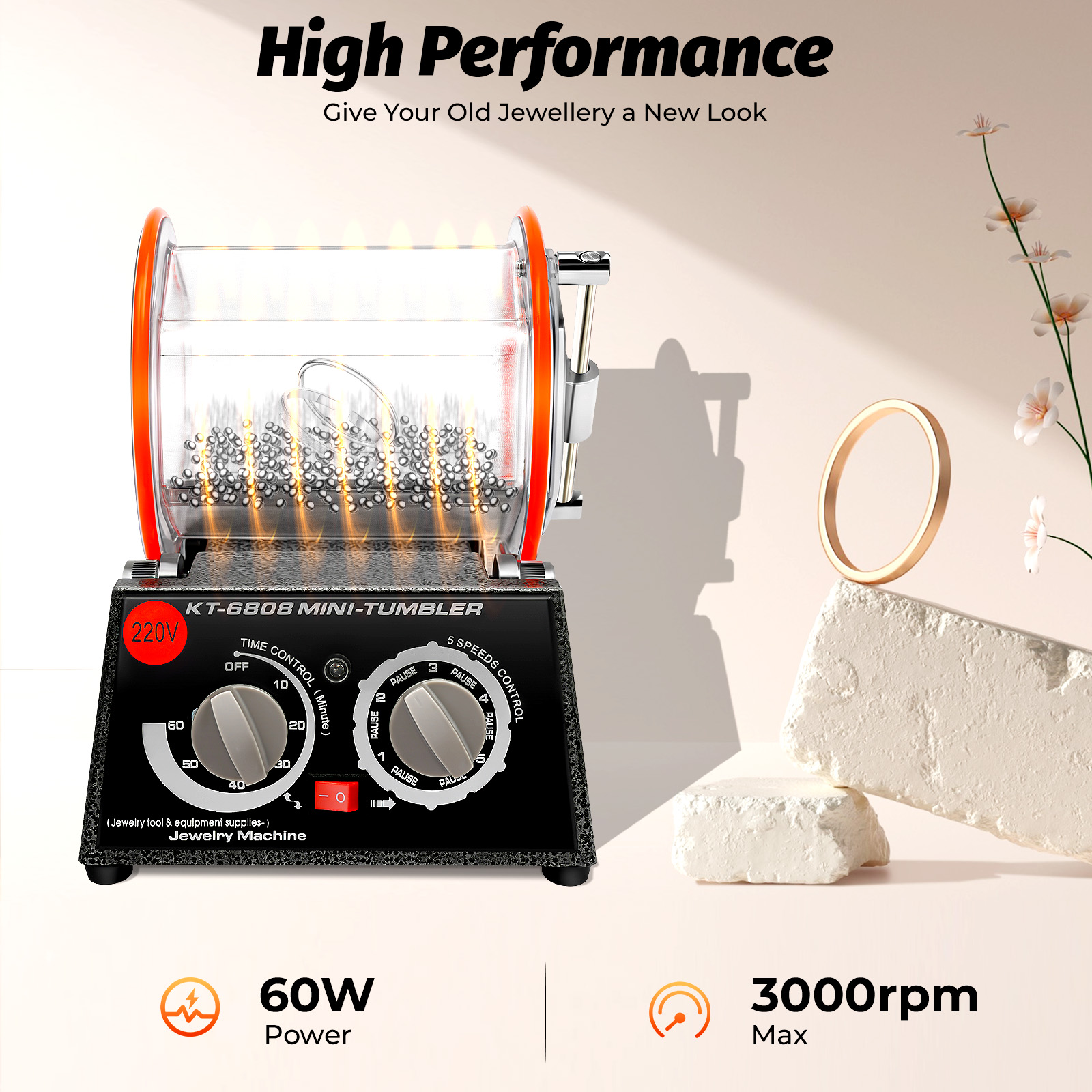5 Gears Electric Polisher, 60W - Jewelry Making Uk recension och pris