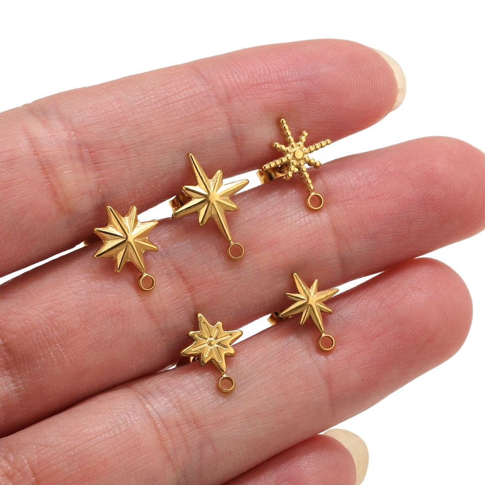 6pcs Stainless Steel Star Earr - Jewelry Making For Beginners recension och pris