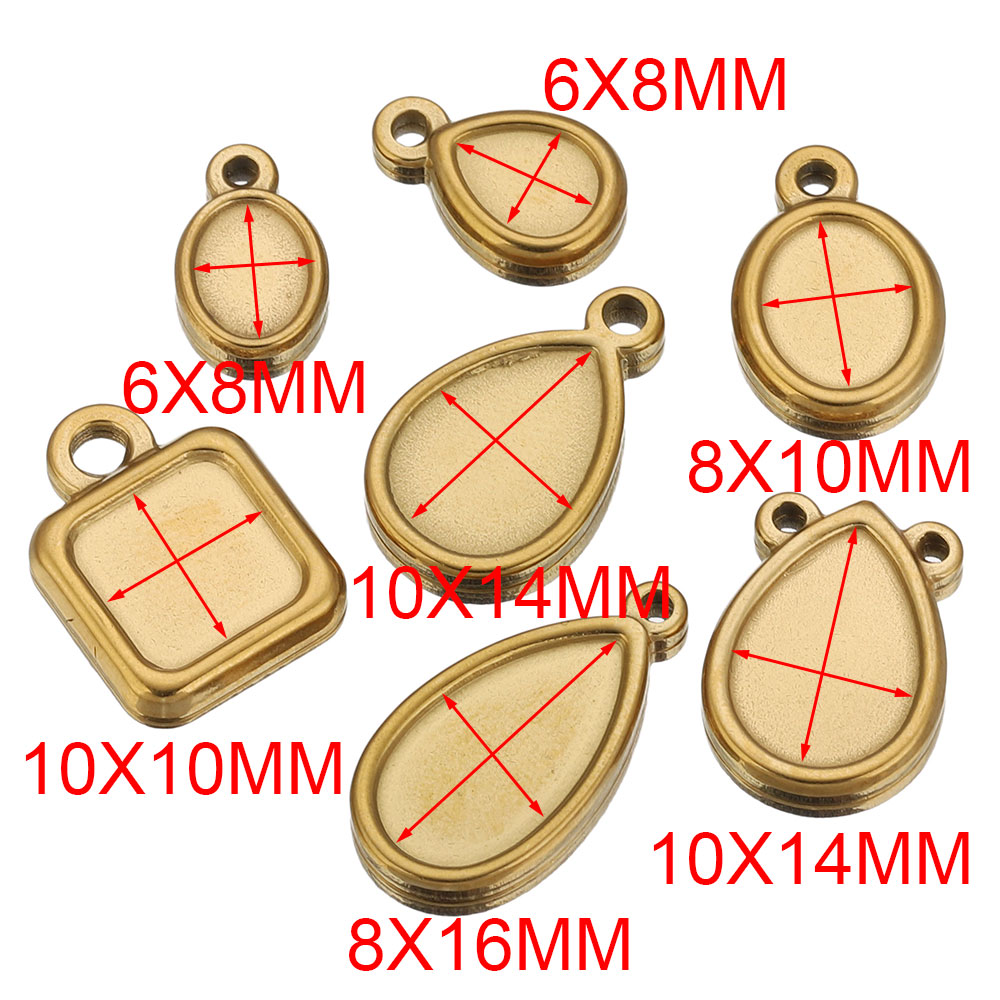5pcs Stainless Steel Square Dr - Pendant Blank Bezel recension och pris