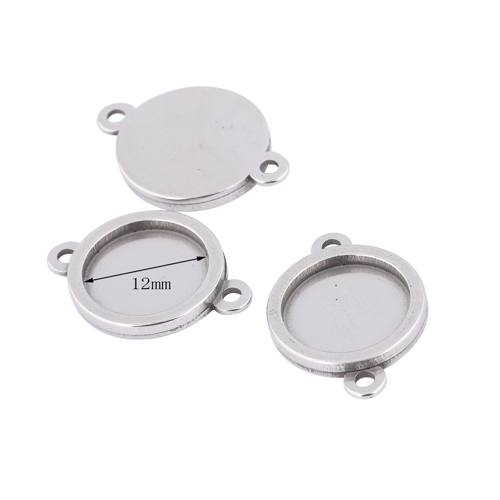 10pcs Stainless Steel 12mm Cab - Pendant Blank Bezel recension och pris