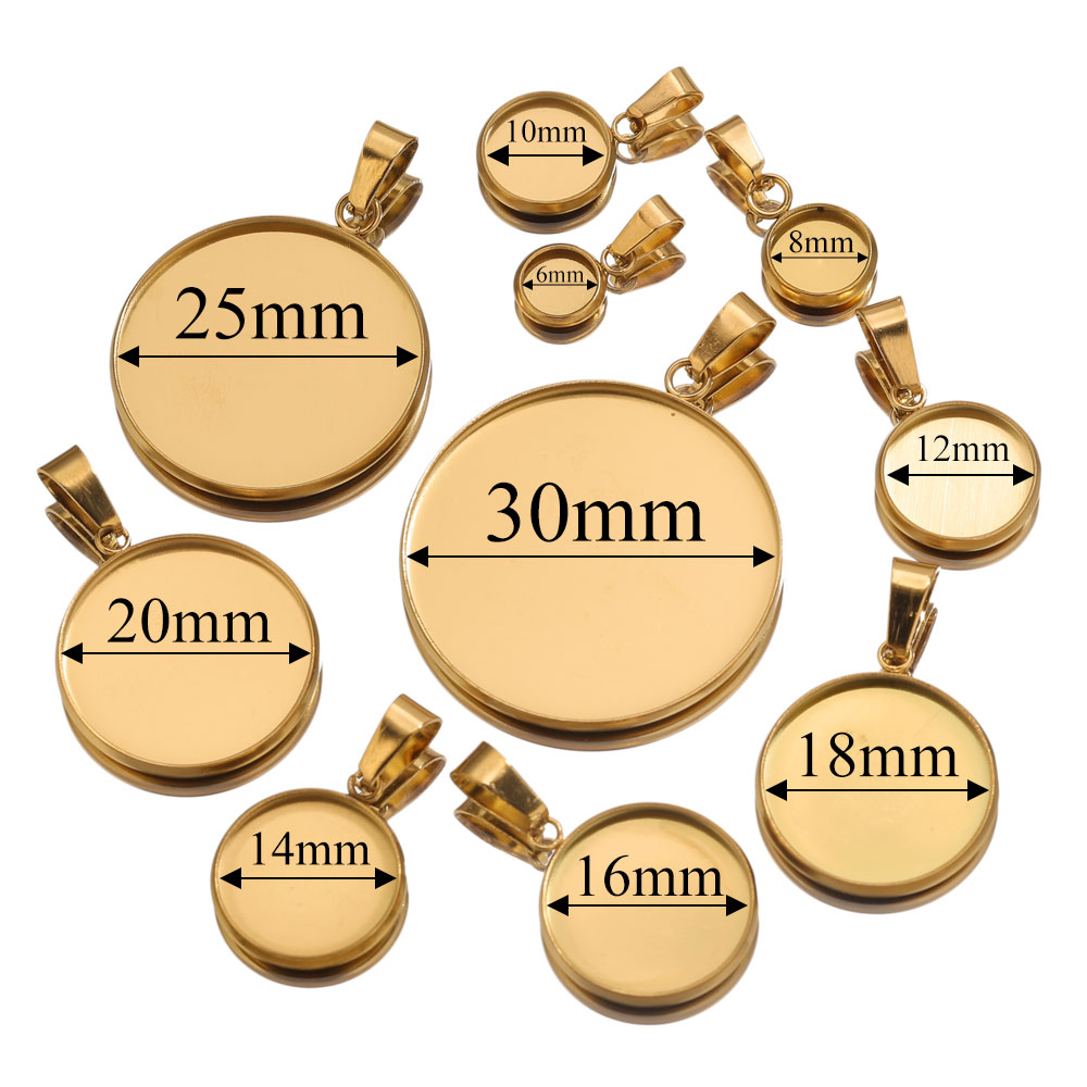 10pcs Stainless Steel Gold Pen - Pendant Blank Bezel recension och pris
