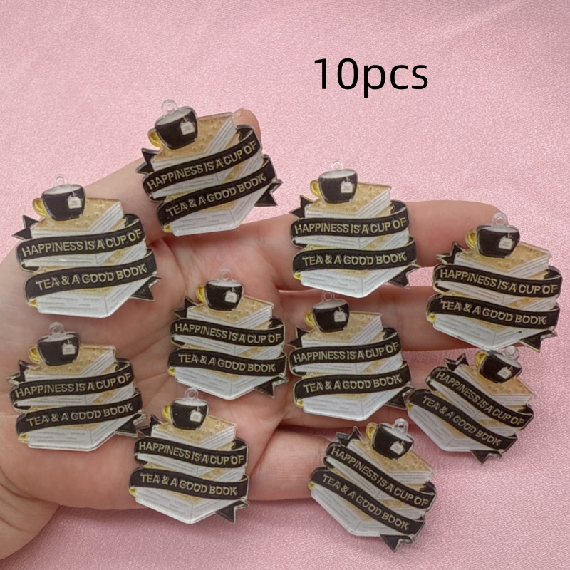 10pcs acrylic book coffee quot - Jewelry Making Guide Book recension och pris