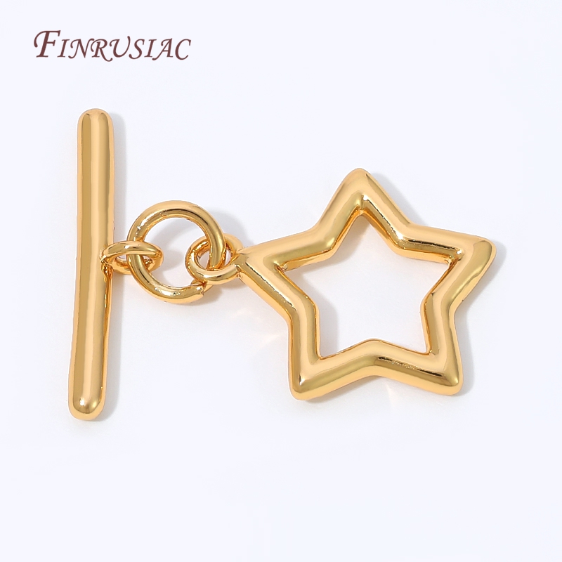 18K Gold Plated Hollow Star OT - Toggle Clasp Gold recension och pris