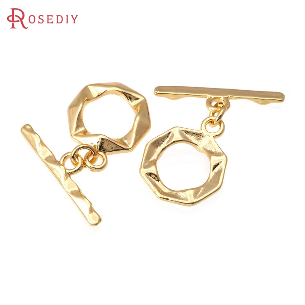 18K Gold Color Brass Geometry  - Toggle Clasp Gold recension och pris