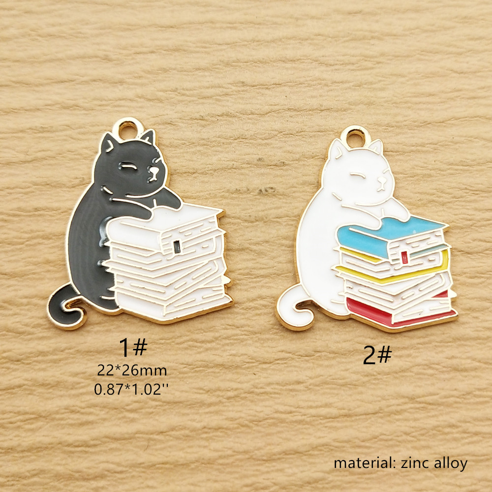 10pcs Book Cat Charm Jewelry A - Jewelry Making Guide Book recension och pris