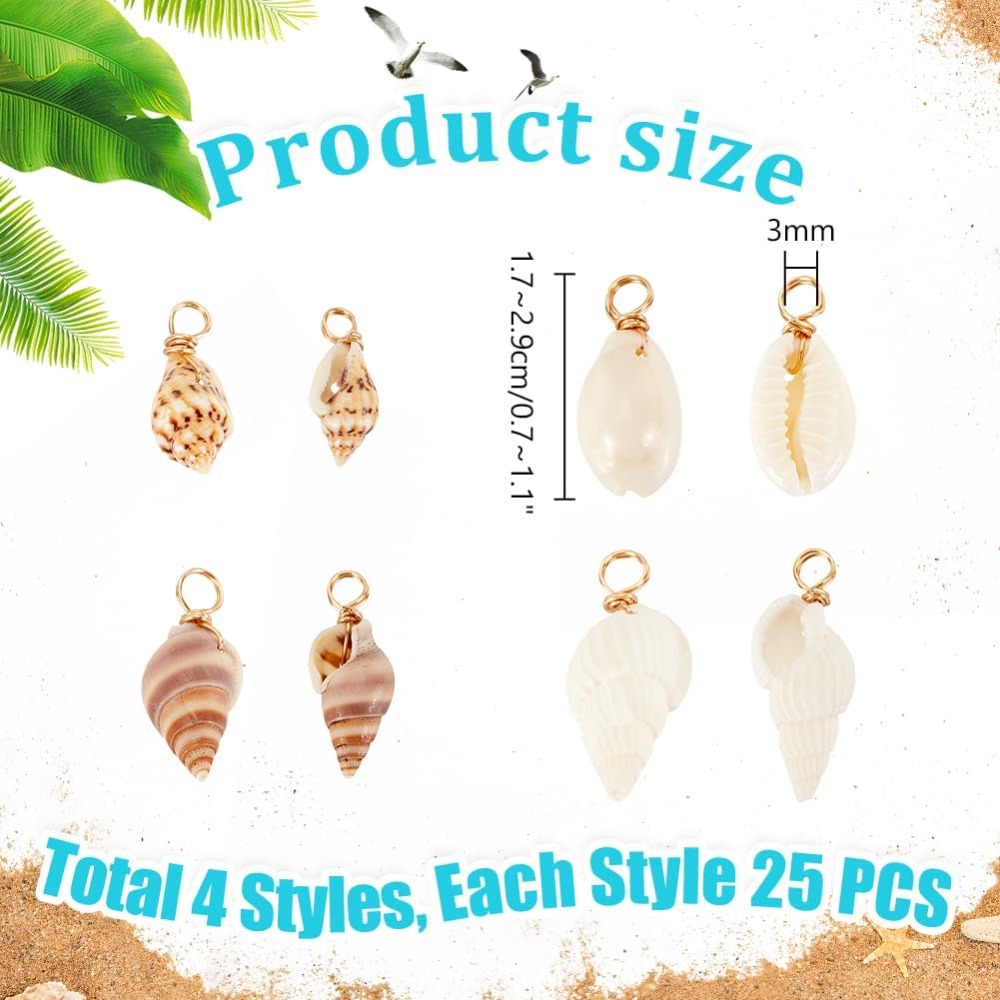 100pcs 4 Styles Natural Shell  - Jewelry Making For Beginners recension och pris