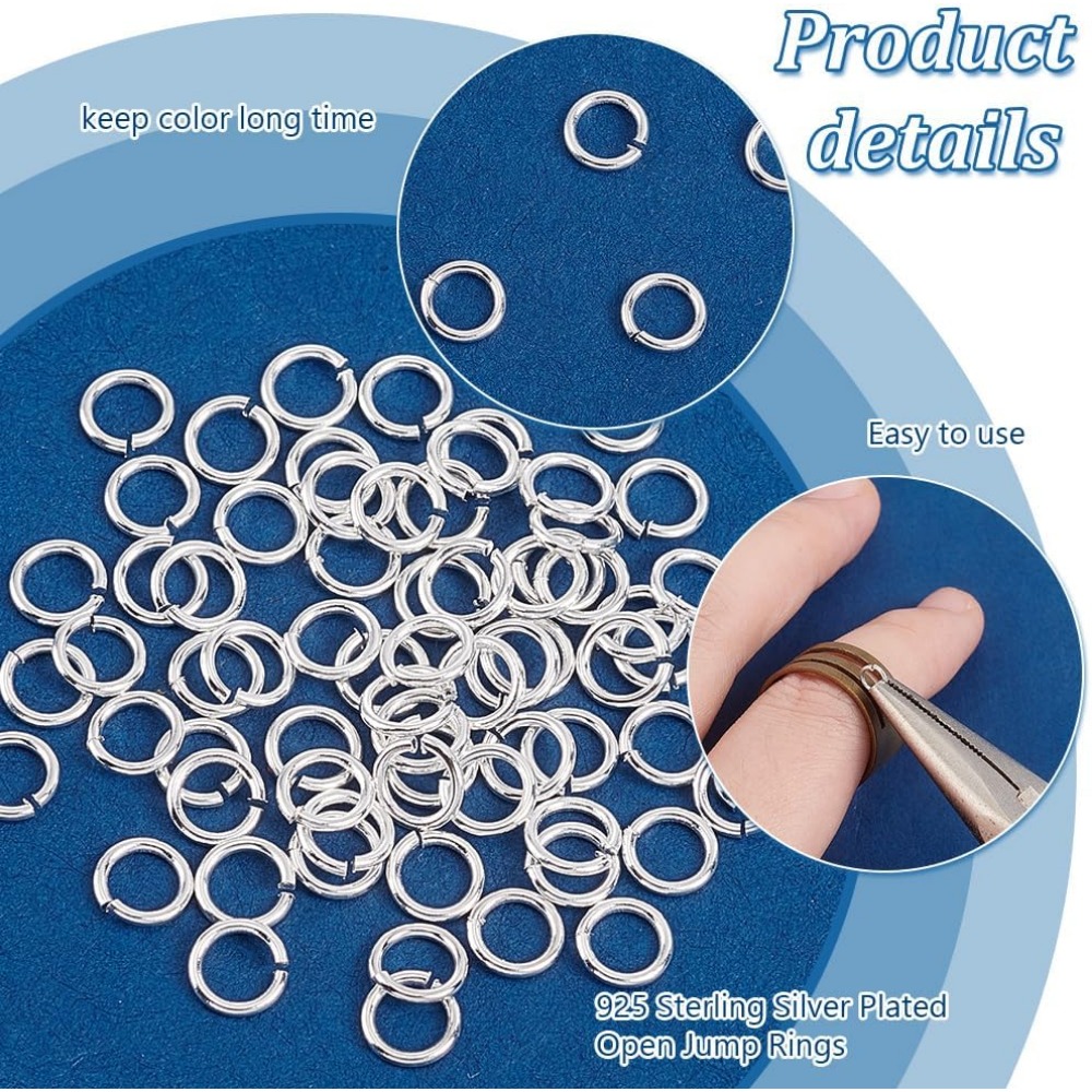 200pcs 925 Sterling Silver Pla - Jewelry Making Silver recension och pris