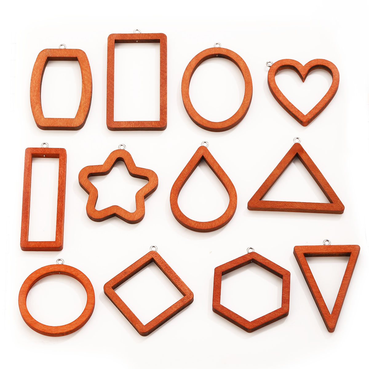 10PCS Triangle Rectangle Wood  - Pendant Blank Bezel recension och pris