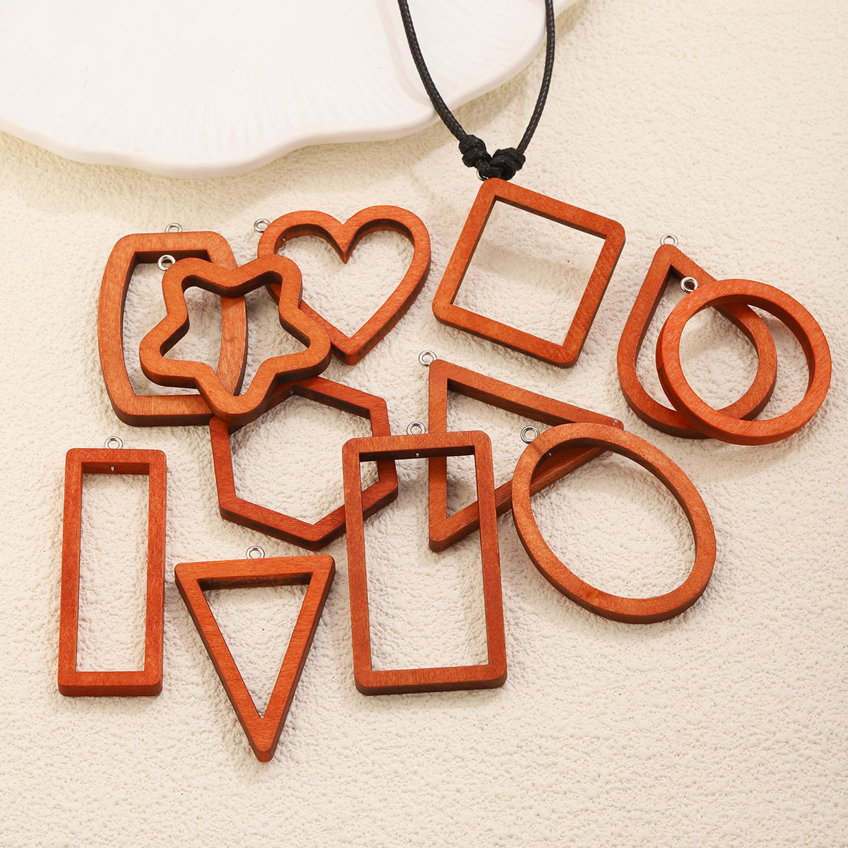 10PCS Triangle Rectangle Wood  - Pendant Blank Bezel recension och pris