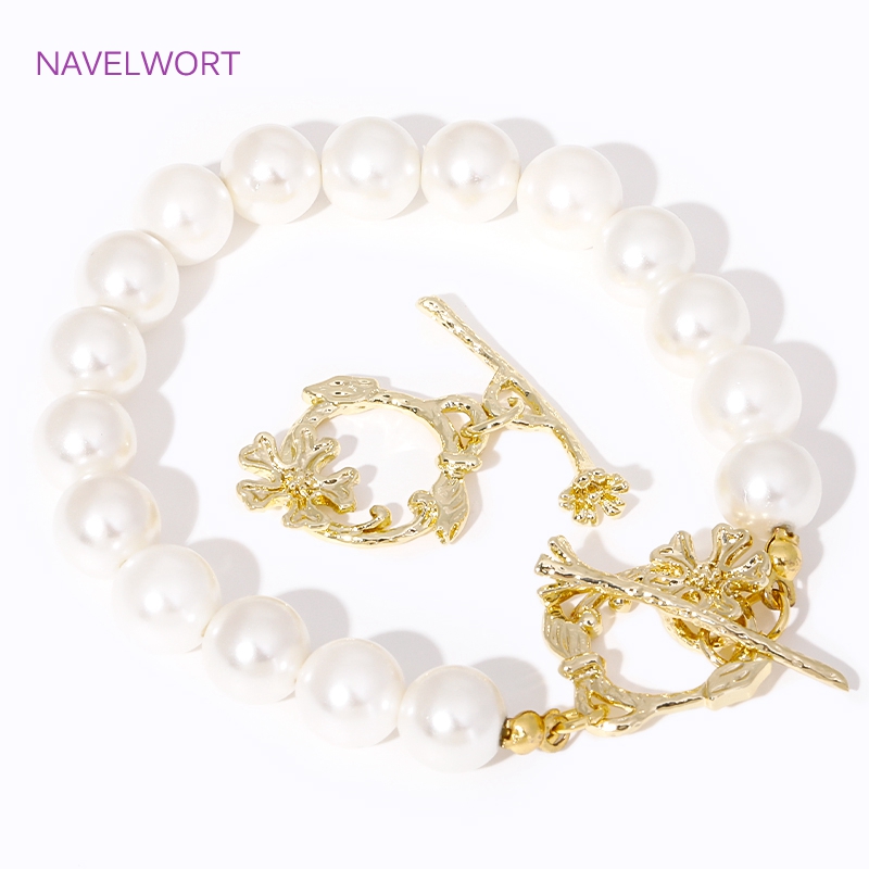 Trendy 18K Gold Plated Flower  - Toggle Clasp Gold recension och pris