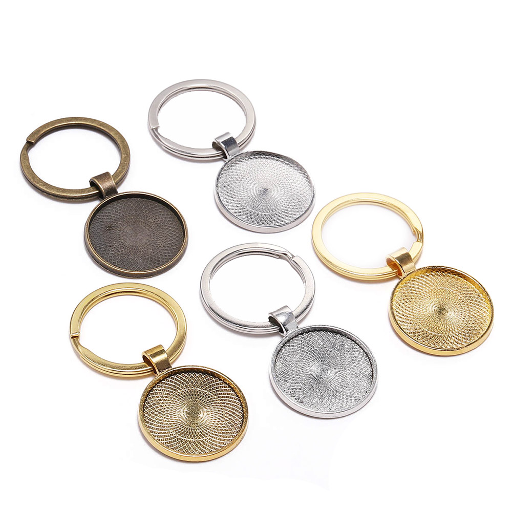 5Pcs/Lot 25mm Keychain With Pe - Pendant Blank Bezel recension och pris