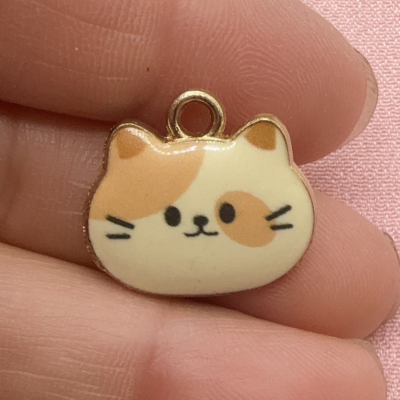 12pcs Printed Cat Head Alloy D - Jewelry Making For Birthday Party recension och pris